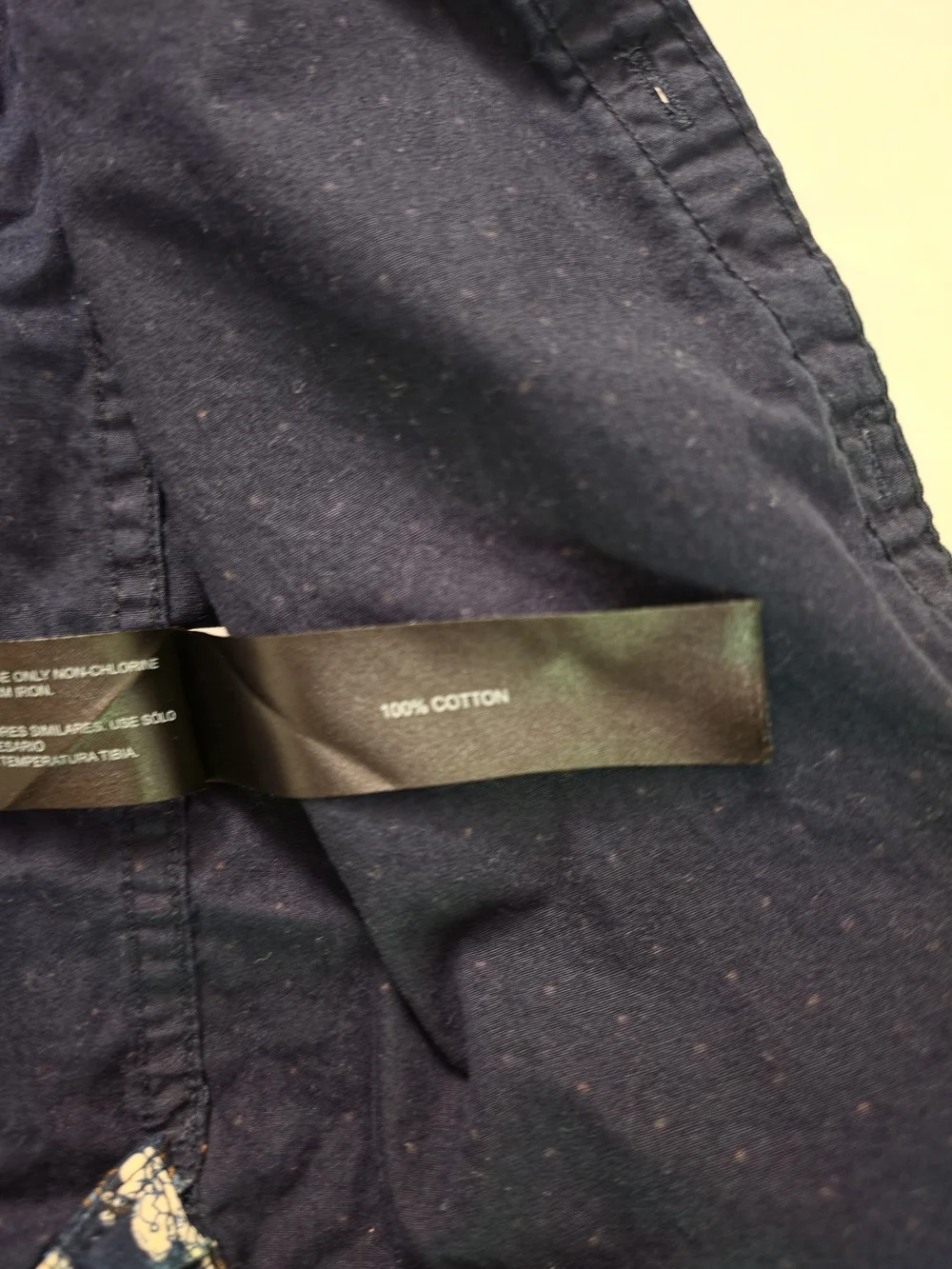 Denim & Flower Navy Button-Down Shirt with Small Dot Print - Picture 4 of 7